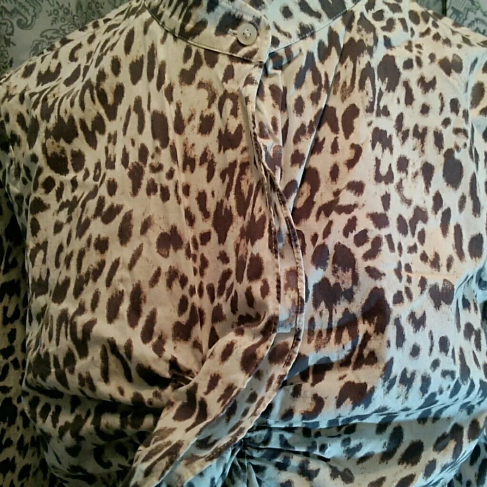 Moda International button front abstract blouse